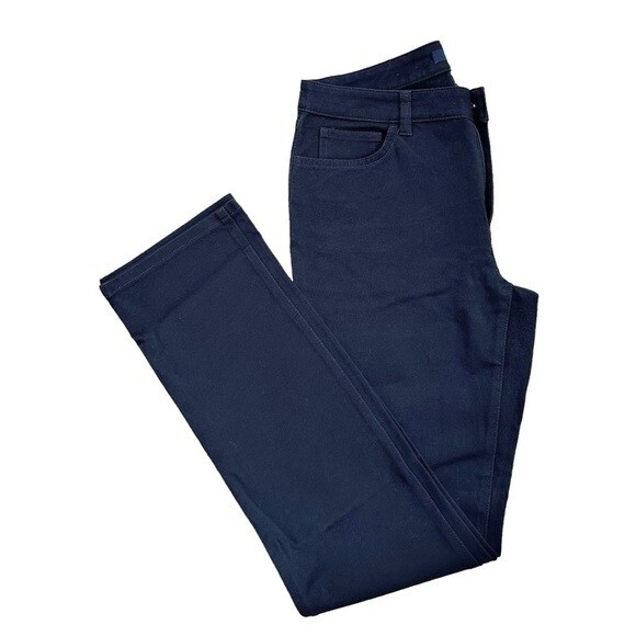 CHAPS Navy Blue Cotton Jeans Women Size 8 Regular Fit Zip Front 30" Inseam VG - Picture 2 of 4